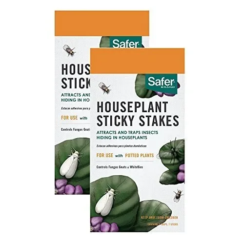 HOME-OUTDOOR Safer Brand 5025 Houseplant Sticky Stakes Insect Trap, (14 trappole)